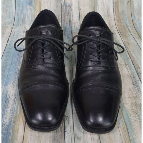 ECCO Melbourne Cap Toe Oxfords Men\'s Size 44 US 10 / 10.5 Black Leather Shoes main image 4
